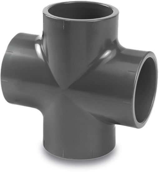 Afbeeldingen van VDL Kruisstuk PVC-U grijs 63MM lijmmof 16bar