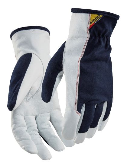 Afbeeldingen van BLÅKLÄDER Werkhandschoen leder 2803 donkerblauw/wit 8