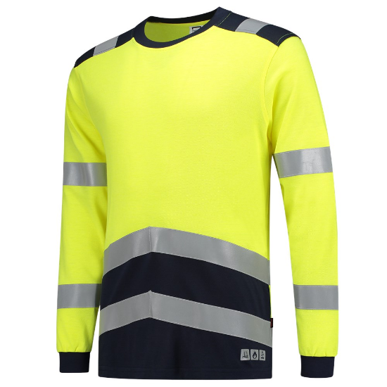 Afbeeldingen van TRICORP T-shirt Multinorm bi-colour 103003 fluor geel/inkt S