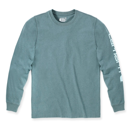 Afbeeldingen van CARHARTT T-shirt logo sleeve L/S EK231 sea pine heather M