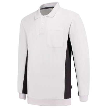 Afbeeldingen van TRICORP Polosweater bi-colour met borstzak 302001 wit/donkergrijs L