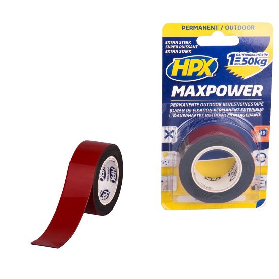 Afbeeldingen van HPX Bevestigingstape Max Power Outdoor zwart 25MM 1,5M