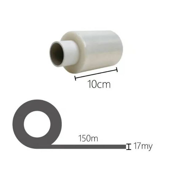 Afbeeldingen van Mini stretchfolie transparant 20my 10CM 150M