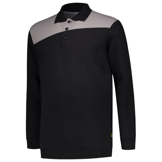 Afbeeldingen van TRICORP Polosweater bi-colour Naden 302004 zwart/grijs S