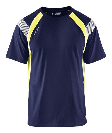 Afbeeldingen van BLÅKLÄDER T-shirt Visible 3332 marineblauw/High Vis geel XL