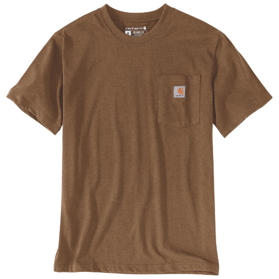 Afbeeldingen van CARHARTT T-shirt met zak K87 103296 oiled walnut heather XS