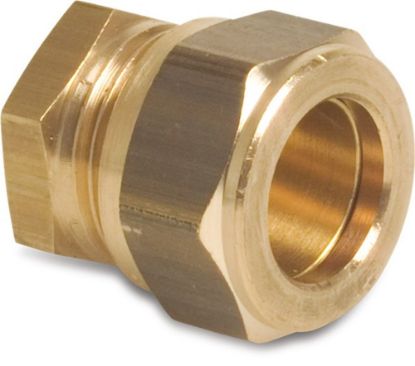 Afbeeldingen van Eindkap messing 12MM knel KIWA/GASTEC