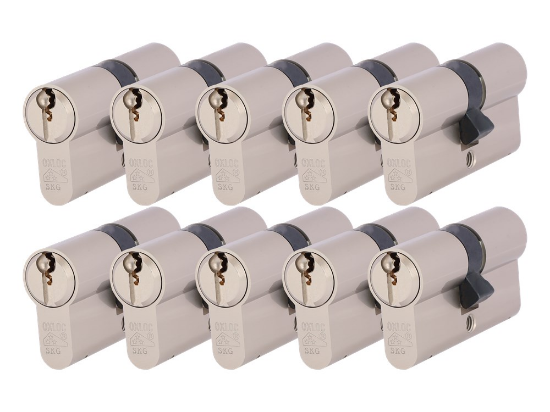 Afbeeldingen van OXLOC Profielcilinder dubbel O7 vernikkeld 30/30MM P10 SKG**