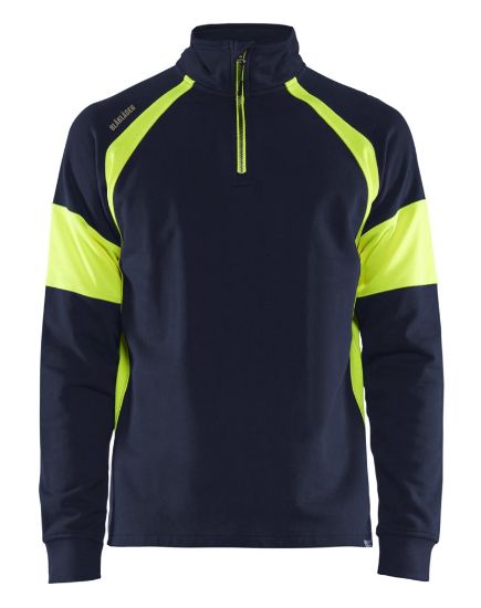 Afbeeldingen van BLÅKLÄDER Sweater Visible 3550 marineblauw/High Vis geel L