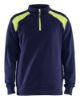 Afbeeldingen van BLÅKLÄDER Sweater bi-colour met halve rits 3353 marineblauw/High Vis geel 2XL