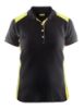 Afbeeldingen van BLÅKLÄDER Poloshirt piqué dames 3390 zwart/High Vis geel XS