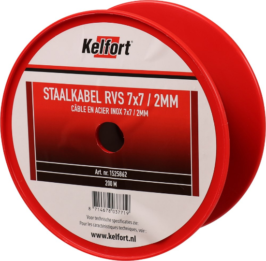 Afbeeldingen van KELFORT Staalkabel RVSA2 7X7 2MM 200M