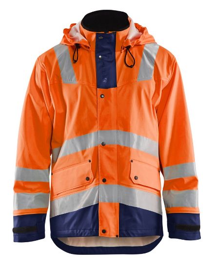 Afbeeldingen van BLÅKLÄDER Regenjas LEVEL 2 4302 High Vis oranje/marineblauw S