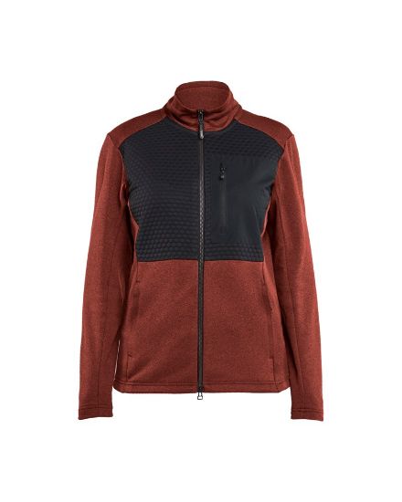 Afbeeldingen van BLÅKLÄDER Sweatshirt dames met rits 3549 gebrand rood/zwart L