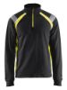 Afbeeldingen van BLÅKLÄDER Sweater met halve rits Visible 3432 zwart/High Vis geel M