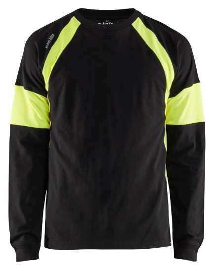 Afbeeldingen van BLÅKLÄDER T-shirt met lange mouwen Visible 3520 zwart/High Vis geel M