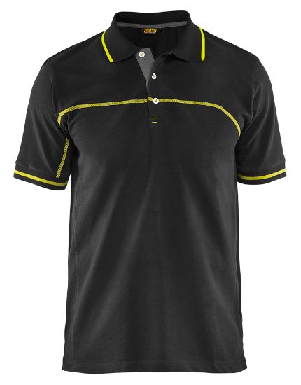 Afbeeldingen van BLÅKLÄDER Poloshirt 3389 zwart/High Vis geel L