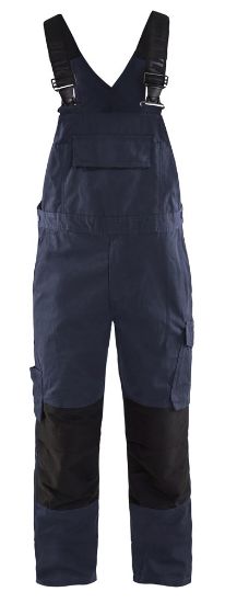 Afbeeldingen van BLÅKLÄDER Bretelbroek met stretch 2695 donker marineblauw/zwart D100