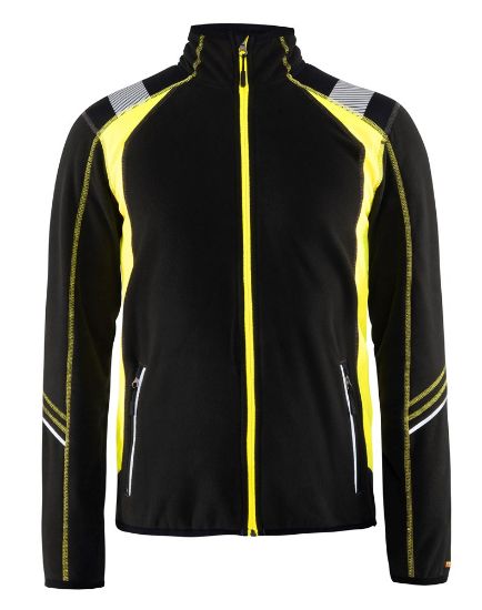 Afbeeldingen van BLÅKLÄDER Microfleecevest Visible 4993 zwart/High Vis geel XL