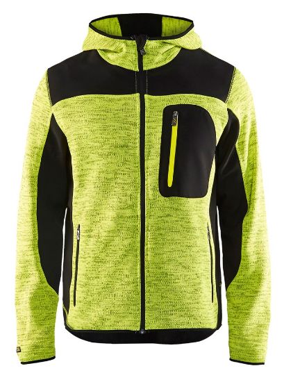 Afbeeldingen van BLÅKLÄDER Gebreid vest met softshell 4930 High Vis geel/zwart 2XL