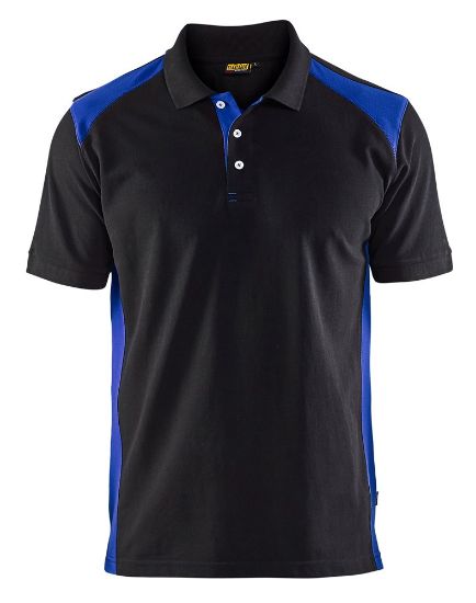 Afbeeldingen van BLÅKLÄDER Poloshirt piqué 3324 zwart/korenblauw L