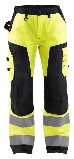 Afbeeldingen van BLÅKLÄDER Werkbroek dames zonder spijkerzakken 7155 High Vis geel/zwart C48