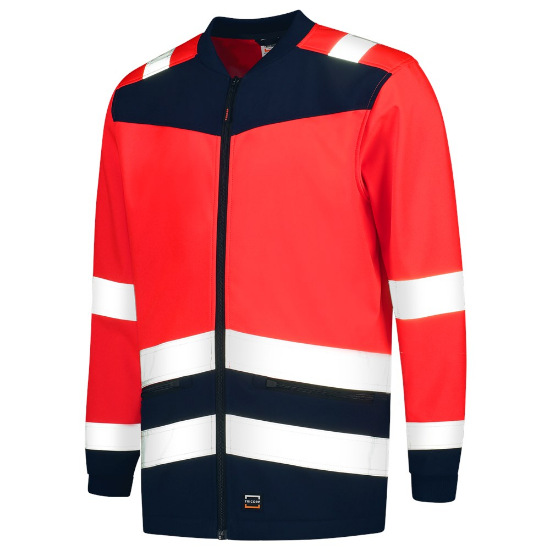 Afbeeldingen van TRICORP Softshell High Vis bi-colour 403021 fluor rood/inkt M