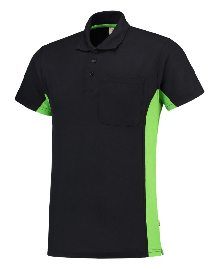 Afbeeldingen van TRICORP Poloshirt bi-colour met borstzak 202002 navy/limoen S