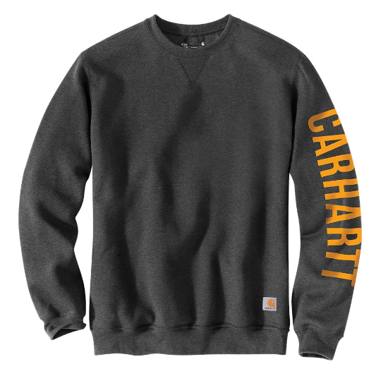 Afbeeldingen van CARHARTT Sweatshirt ronde hals + grafische print op mouw 105444 carbon heather