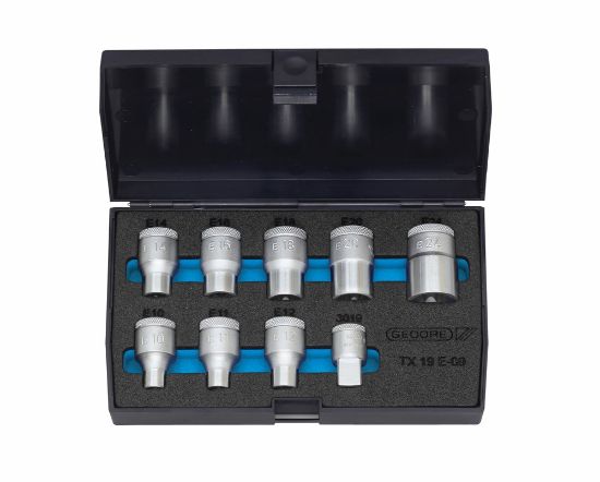 Afbeeldingen van GEDORE Dopsleutelset ½" TX 19 E-09 TX E10-E24 9x
