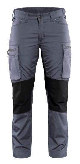 Afbeeldingen van BLÅKLÄDER Werkbroek service dames met stretch 7159 grijs/zwart C48