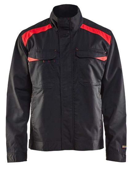 Afbeeldingen van BLÅKLÄDER Jack industrie ongevoerd 4054 zwart/rood S