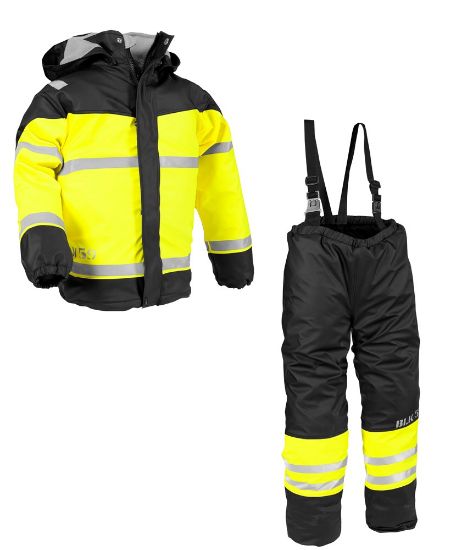 Afbeeldingen van BLÅKLÄDER Regenset kinderen 4860 zwart/High Vis geel C128