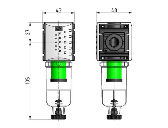 Afbeeldingen van Fijnfilter G¼" 0,01µ 12bar H.AUTO.DR