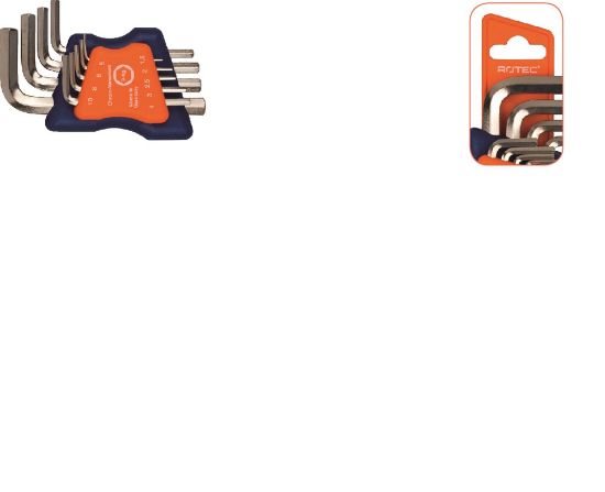 Afbeeldingen van ROTEC Inbussleutelset 9-delig metrisch lang SW1,5-10