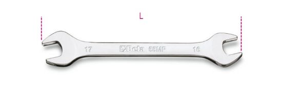 Afbeeldingen van BETA Steeksleutel dubbel hoogglanzend verchroomd DIN3110 55MP 24X26MM