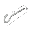 Afbeeldingen van GEBR. BODEGRAVEN Schroefhaak RVS304 houtdraad HT3,3 50X16MM Ø3,3MM