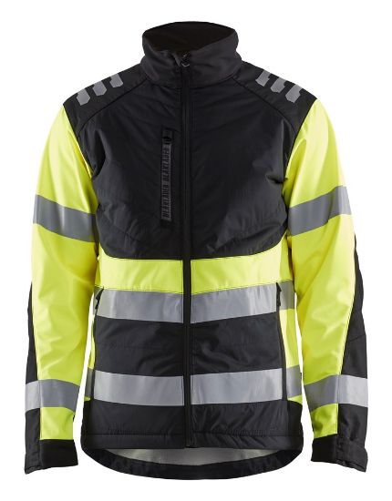 Afbeeldingen van BLÅKLÄDER Softshell jack 4497 zwart/High Vis geel L