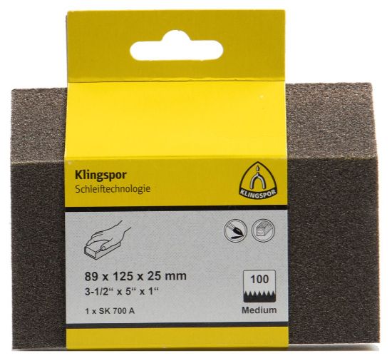 Afbeeldingen van Schuurblok SK700A flexibel aluminiumoxide 89X125X25MM K150 in DIY verpakking
