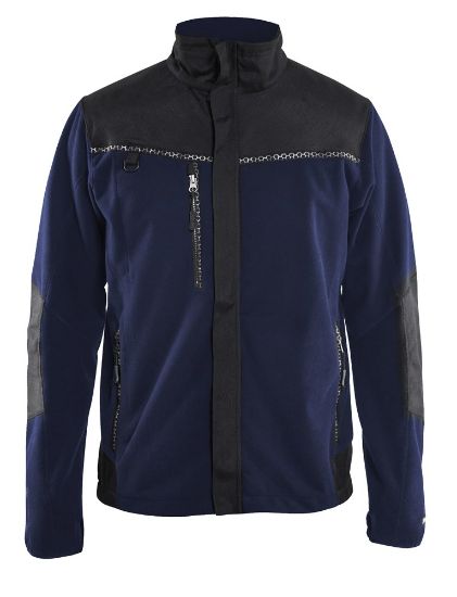 Afbeeldingen van BLÅKLÄDER Fleecejack winddicht 4955 marineblauw/zwart M