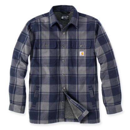 Afbeeldingen van CARHARTT Overhemd flannel sherpa geruit 105939 navy 2XL
