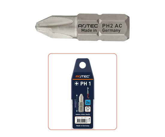 Afbeeldingen van ROTEC Schroefbit ¼" PRO PH1 25MM C6,3 RVS 2x