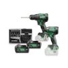 Afbeeldingen van HIKOKI KC18DE WCZ, DV18DE ACCU KLOP-BOOR-SCHROEFMACHINE 70 Nm en WH18DE SLAGSCHROEVENDRAAIER 1/4" 18V, BL, 172 Nm, MV, 2x 18V 5,0Ah in HSC III