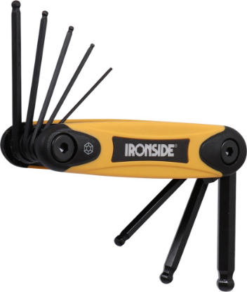 Afbeeldingen van IRONSIDE Inbussleutelset inklapbaar kogelkop 1,5-8MM 8x