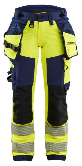 Afbeeldingen van BLÅKLÄDER Werkbroek met 4-weg stretch dames 7022 High Vis geel/marineblauw D19