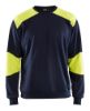 Afbeeldingen van BLÅKLÄDER Sweater vlamvertragend 3458 marineblauw/High Vis geel M