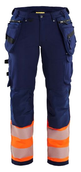 Afbeeldingen van BLÅKLÄDER Werkbroek met 4-weg stretch dames 7193 marineblauw/High Vis oranje C36