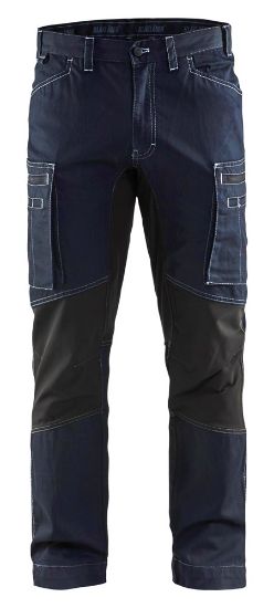 Afbeeldingen van BLÅKLÄDER Werkbroek service denim met stretch 1459 marineblauw/zwart D84