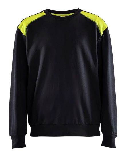 Afbeeldingen van BLÅKLÄDER Sweater bi-colour 3580 zwart/High Vis geel XS