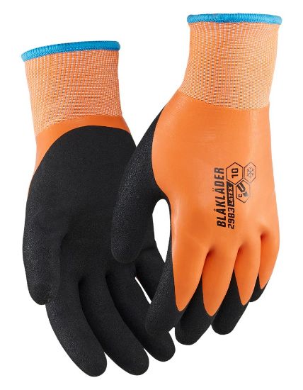 Afbeeldingen van BLÅKLÄDER Handschoen gevoerd snijbestendig C latex-gedipt 2983 High Vis oranje 9